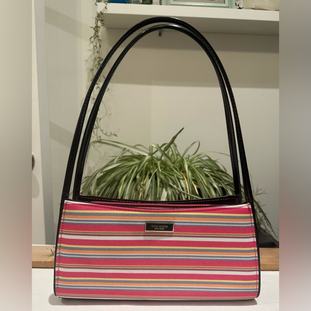 Kate Spade handbag, with matching wallet, pink striped